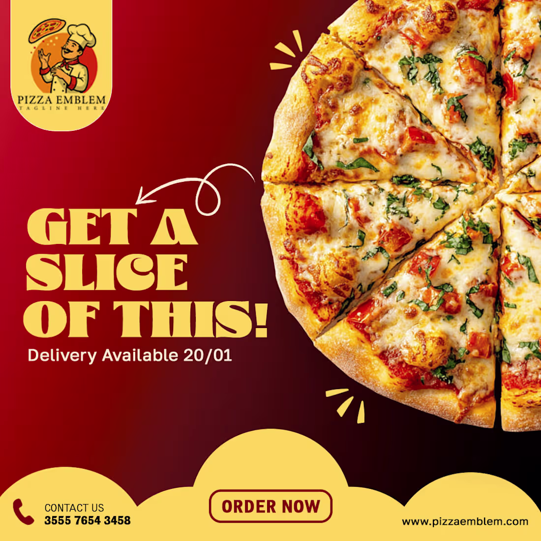 Cover image for Modern and eye-catching pizza advertisement