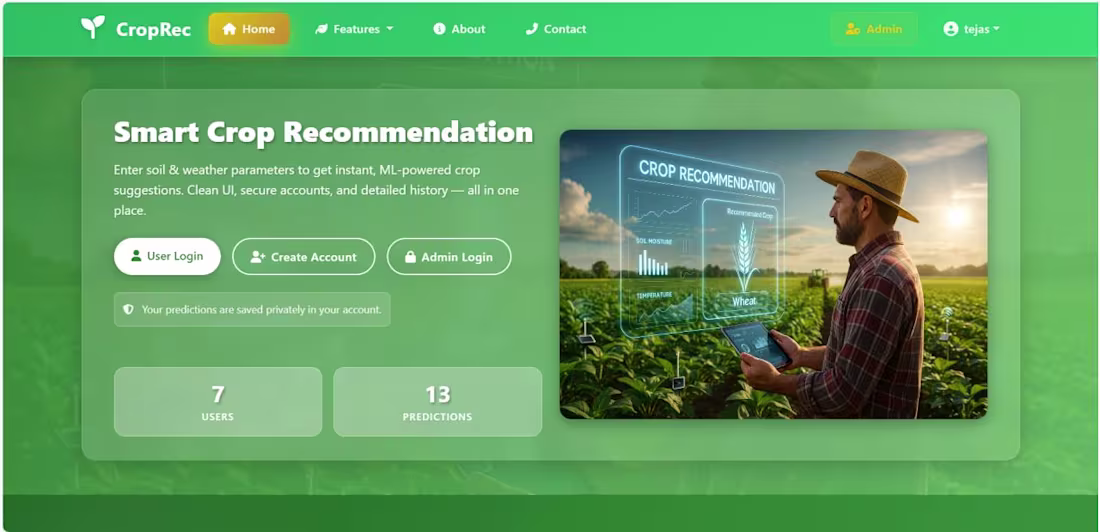 Cover image for crop_recommendation
🌱 Crop Recommendation System (Machine