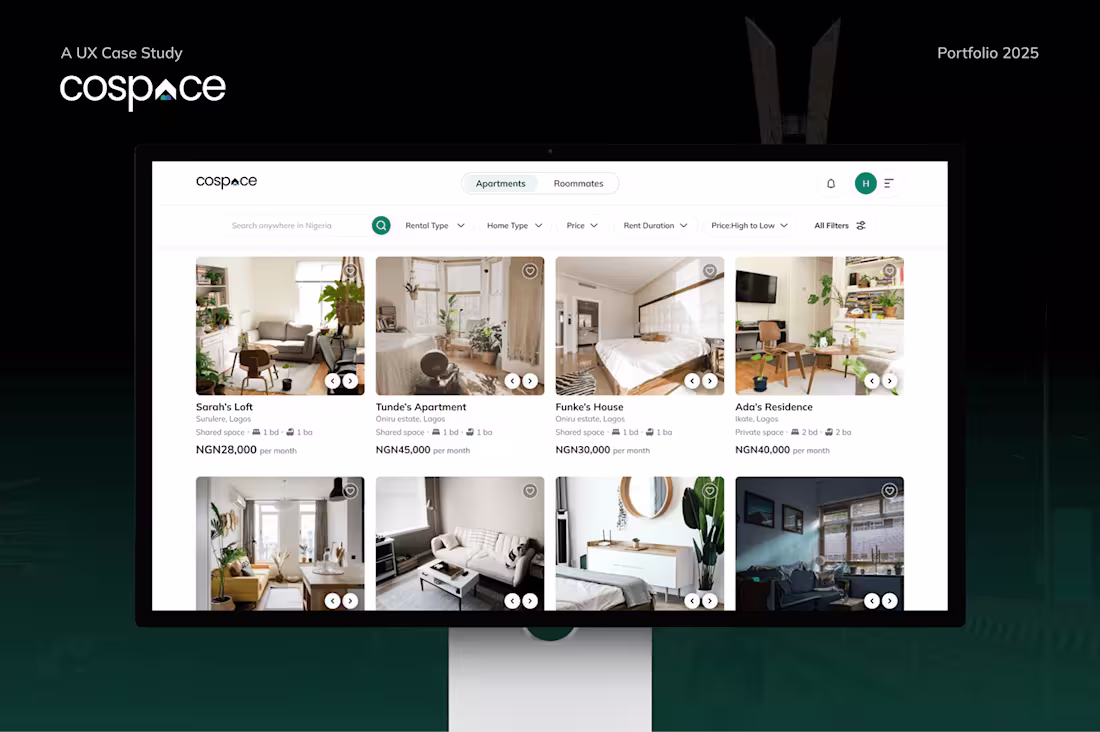Cover image for CoSpace: Revolutionizing Rental Experience in Lagos