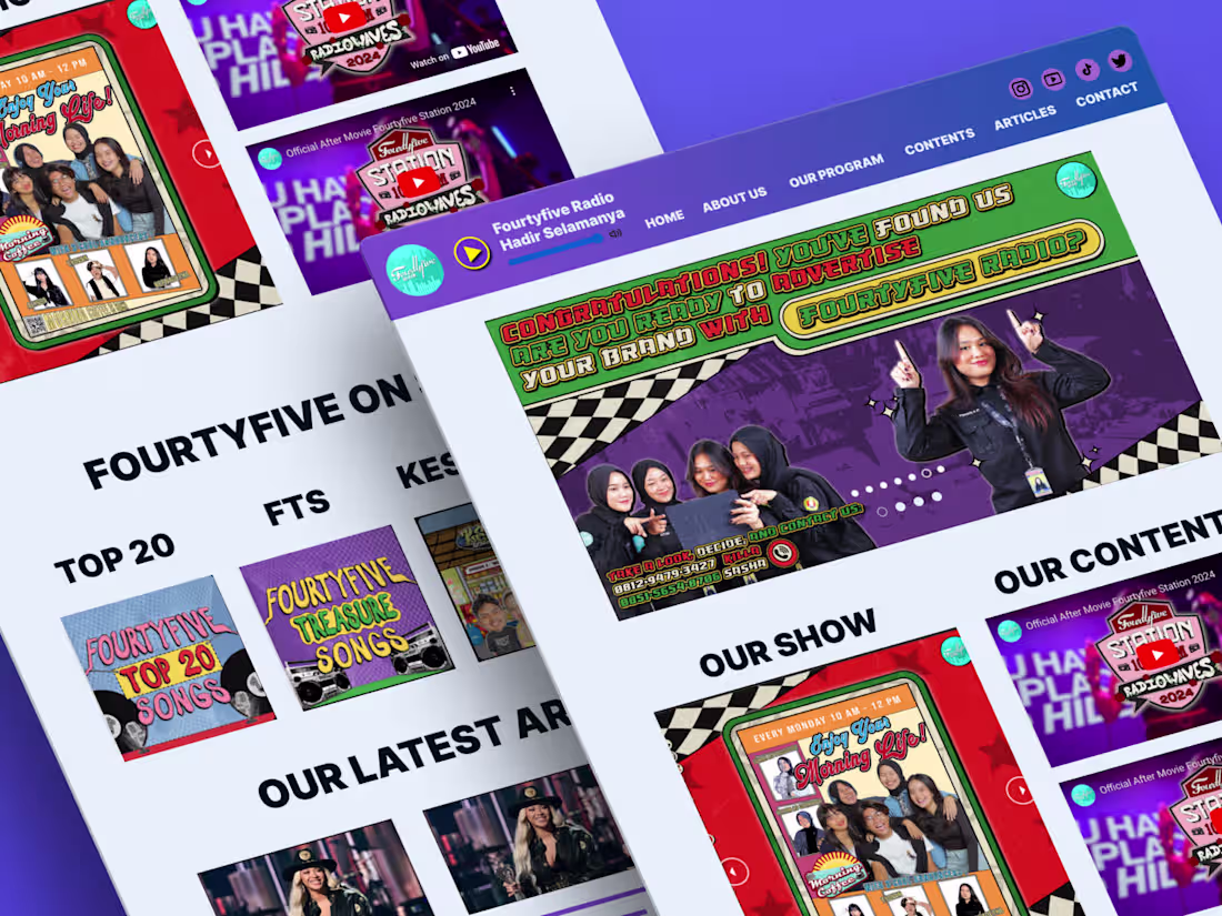 Cover image for Website Redesign for Fourtyfive Radio
