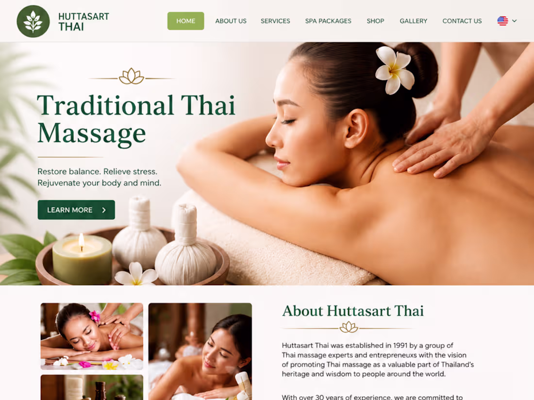 Cover image for Huttasart Thai: Premium Spa Website