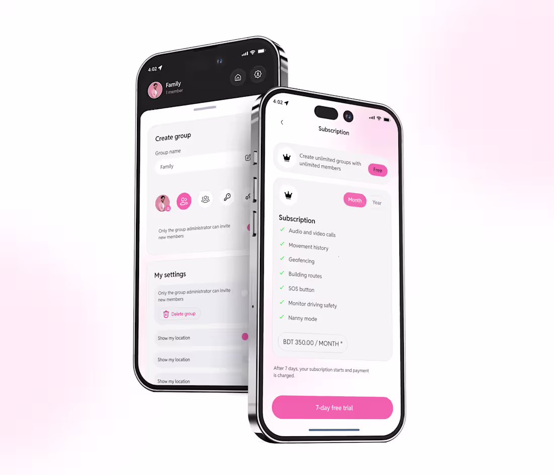 Cover image for Family Safety App – Group & Subscription UI