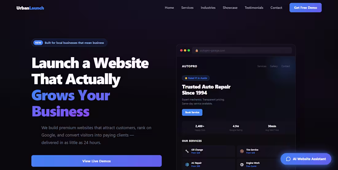 Cover image for UrbanLaunch — Premium Websites for Local Businesses