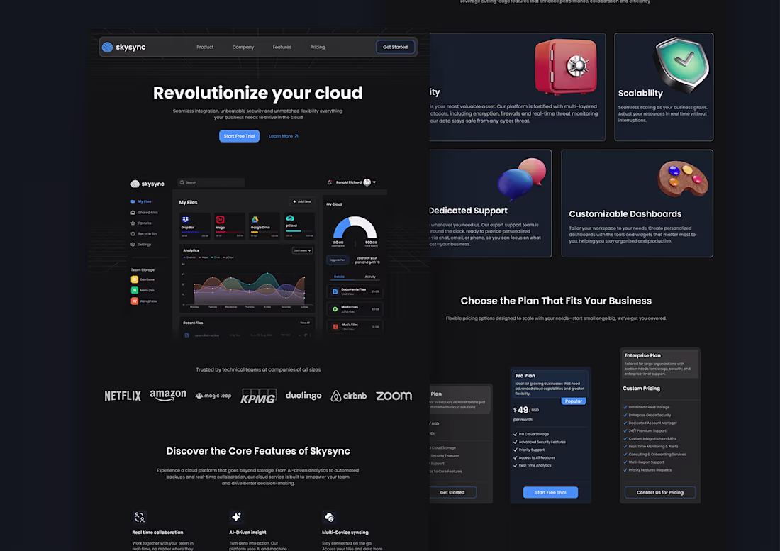 Cover image for Cloud SaaS Landing Page Design :: Behance