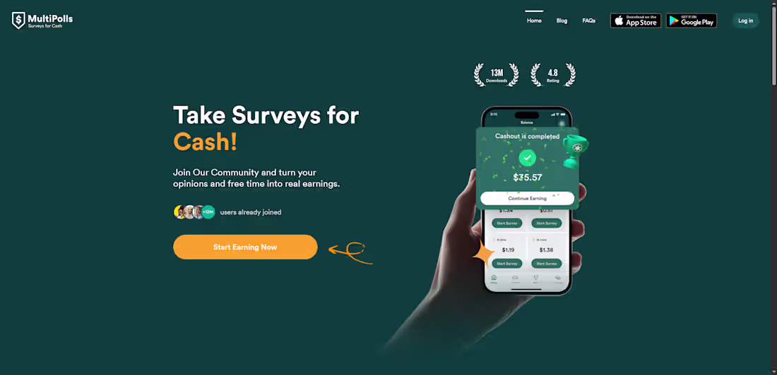 Cover image for MultiPolls is a mobile survey app where users answer polls a...
