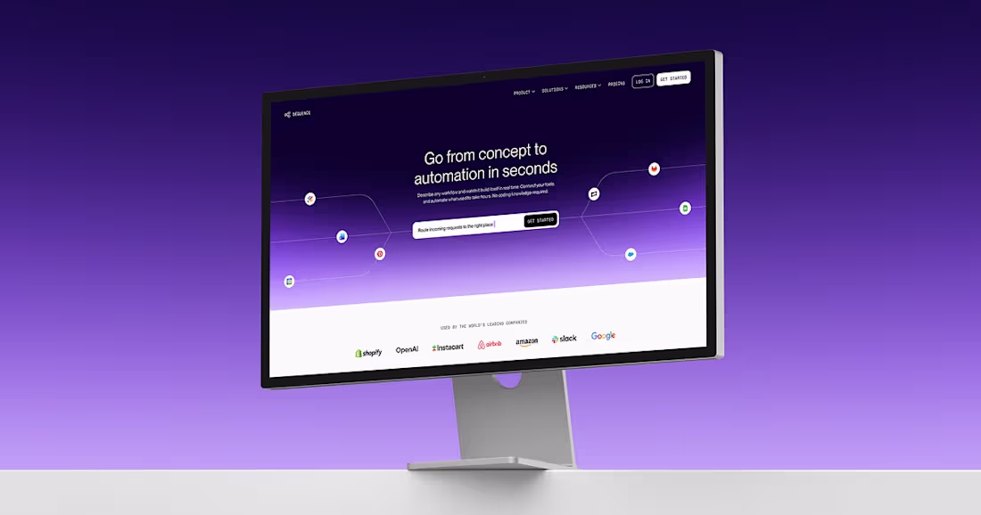 Cover image for Sequence - Website Concept for an AI automation platform