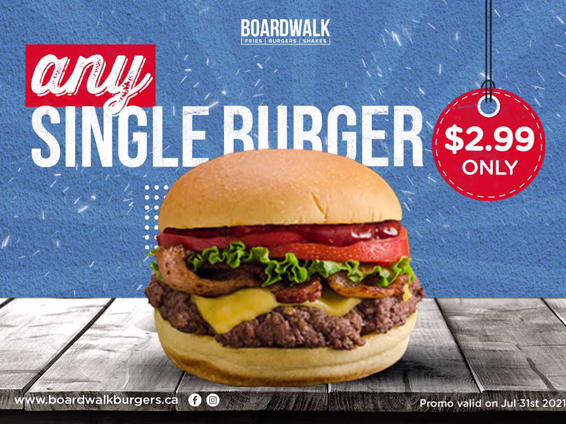 Cover image for Boardwalk Burgers and Fries Social Media Campaign Project