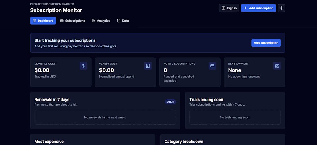 Cover image for SubTrackr is a subscription tracking