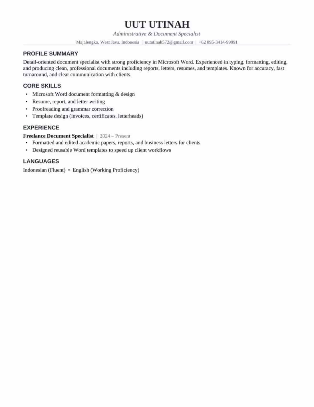 Cover image for A clean, profesionally formatted resume