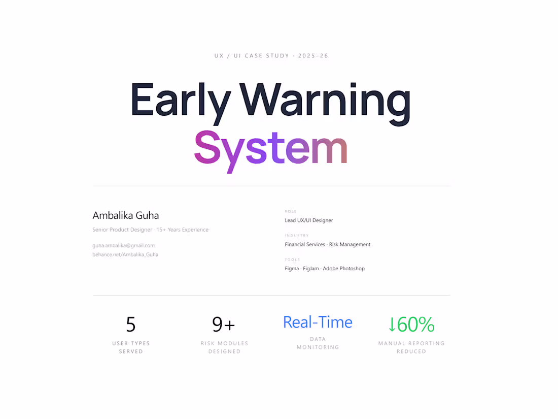 Cover image for Early Warning System – Project Reporting Dashboard