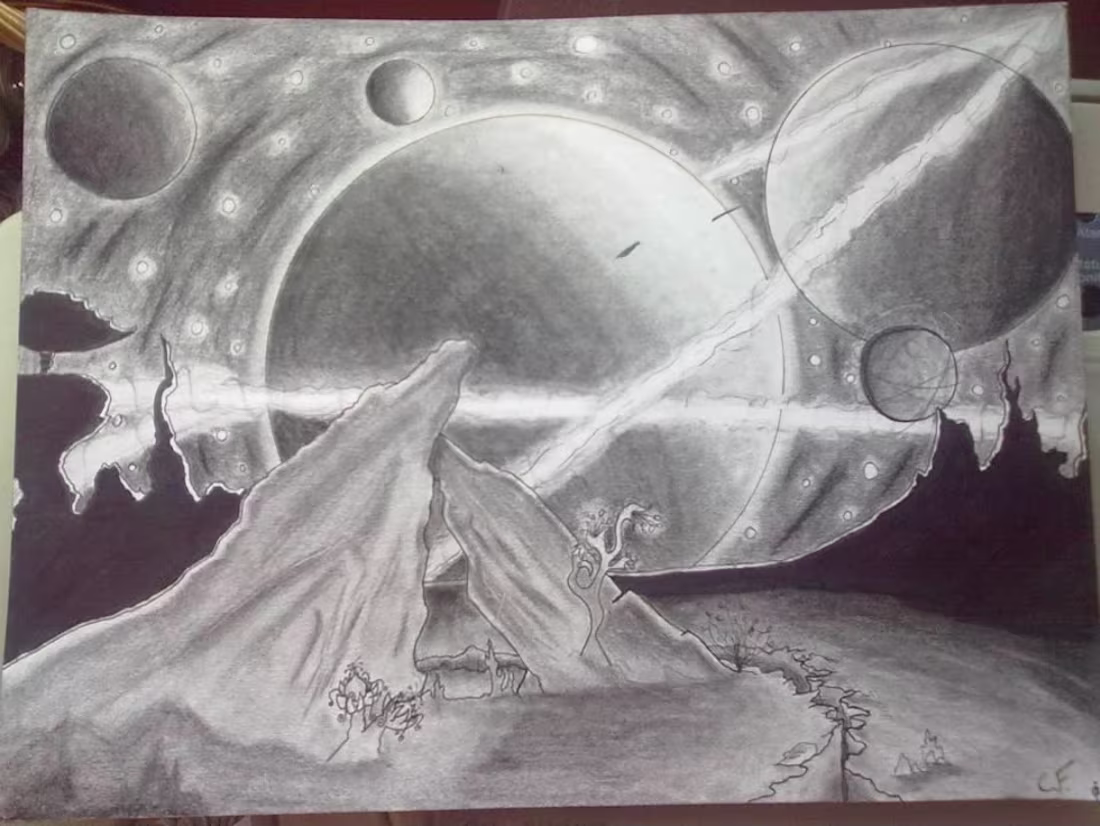 Cover image for Mrs. Stargazer- combined two sketch