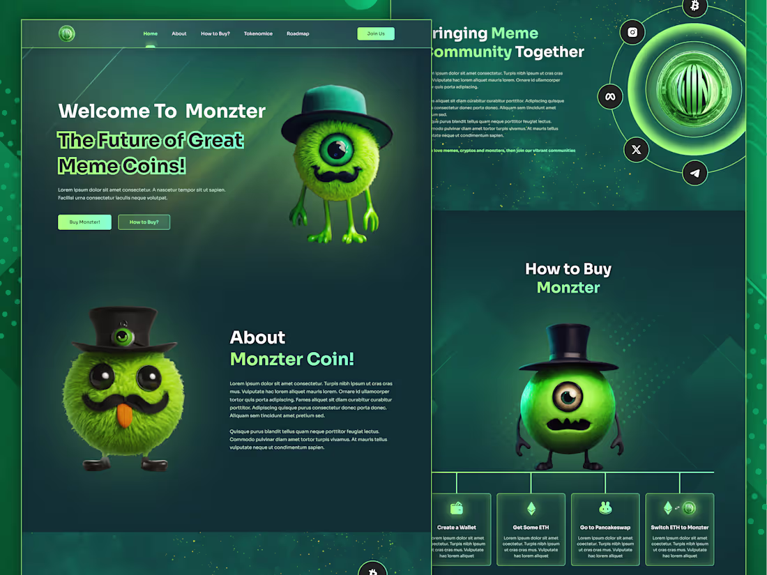 Cover image for Monzter: Crypto Memecoin Landing Page