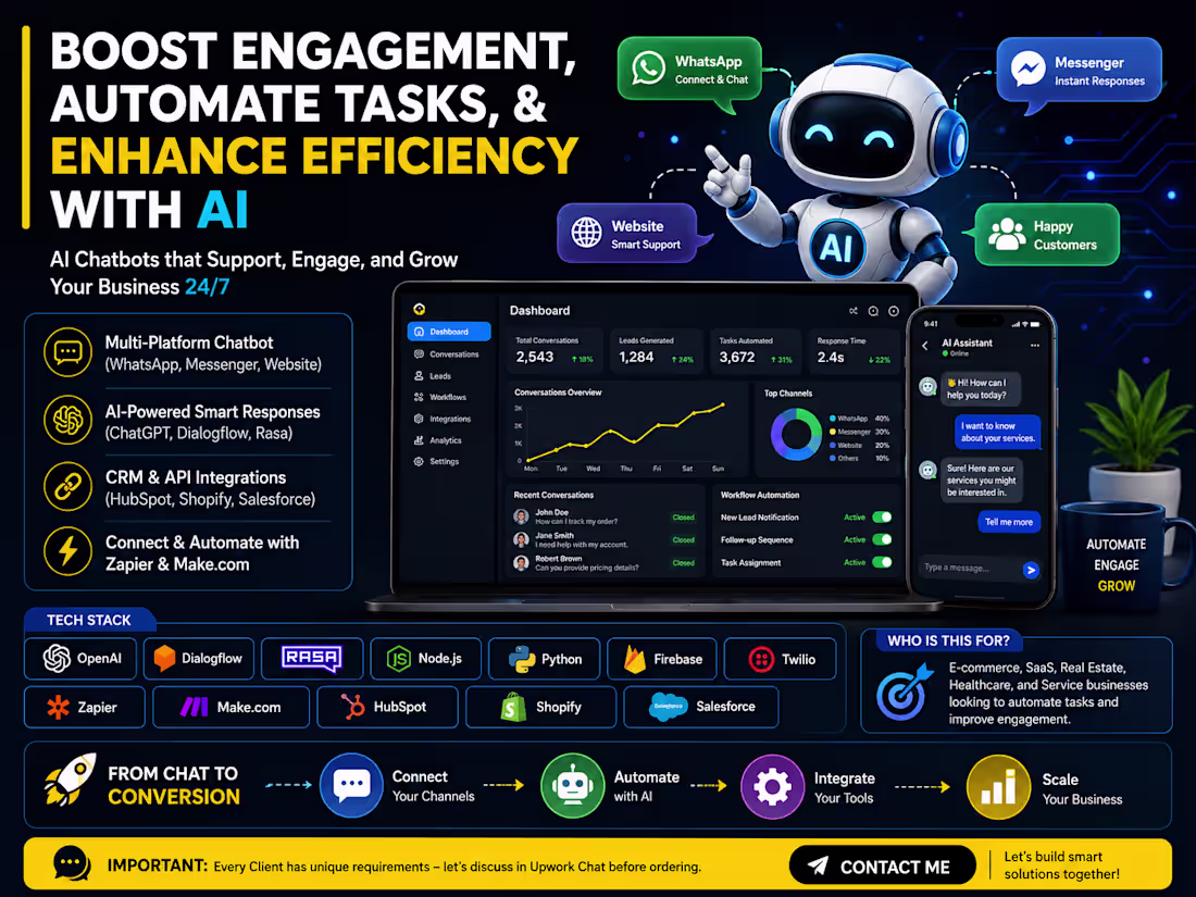 Cover image for You will get AI Chatbots & Workflow Automation for Your Business