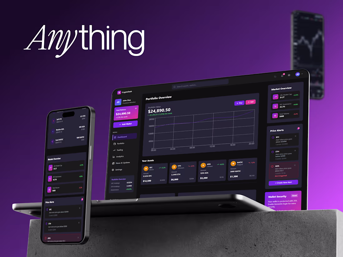 Cover image for CryptoDash: Cryptocurrency Portfolio Management Platform