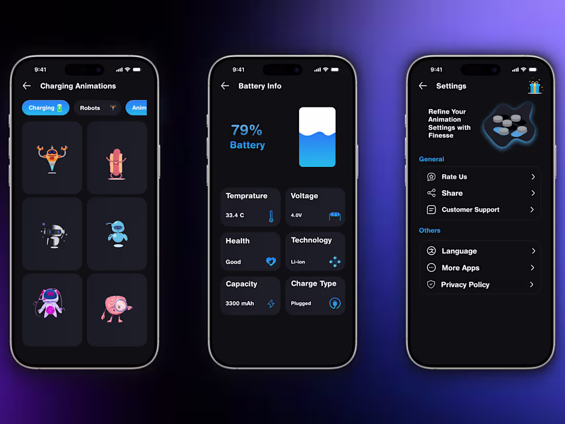 Cover image for ⚡ Charging Animation App UI Design