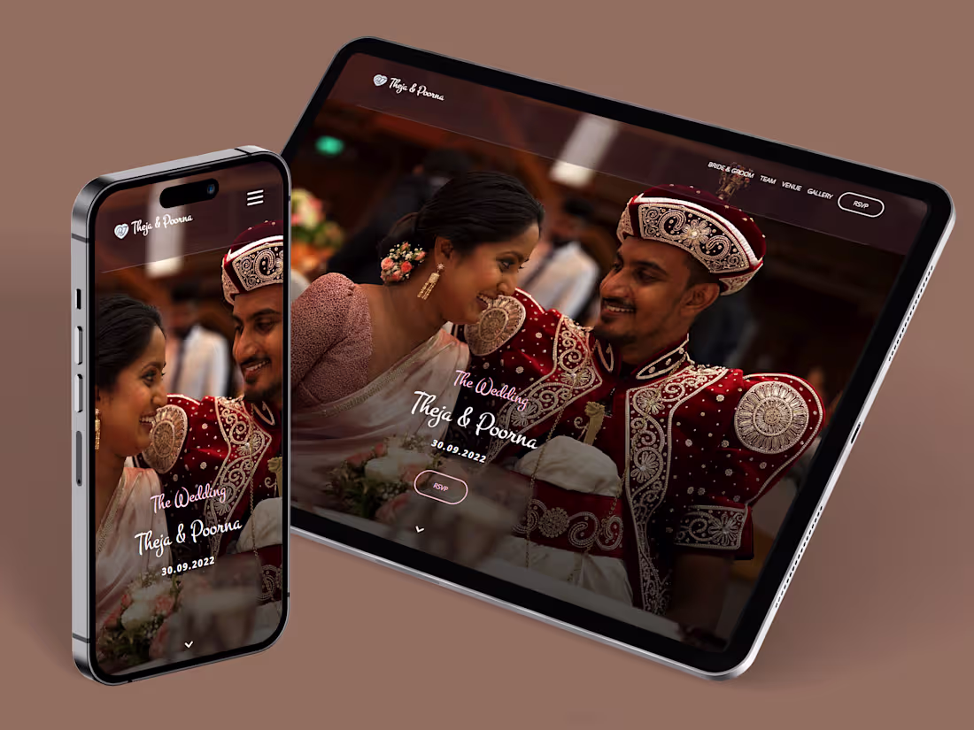 Cover image for Poorna & Theja wedding website