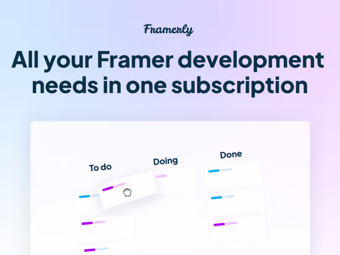Cover image for Framerly - Subscription-based Framer development and design