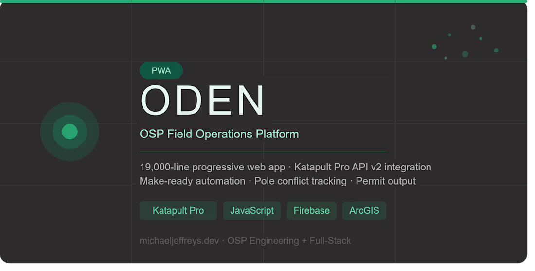 Cover image for Fiber Optic Field Operations PWA (19,000 Lines)