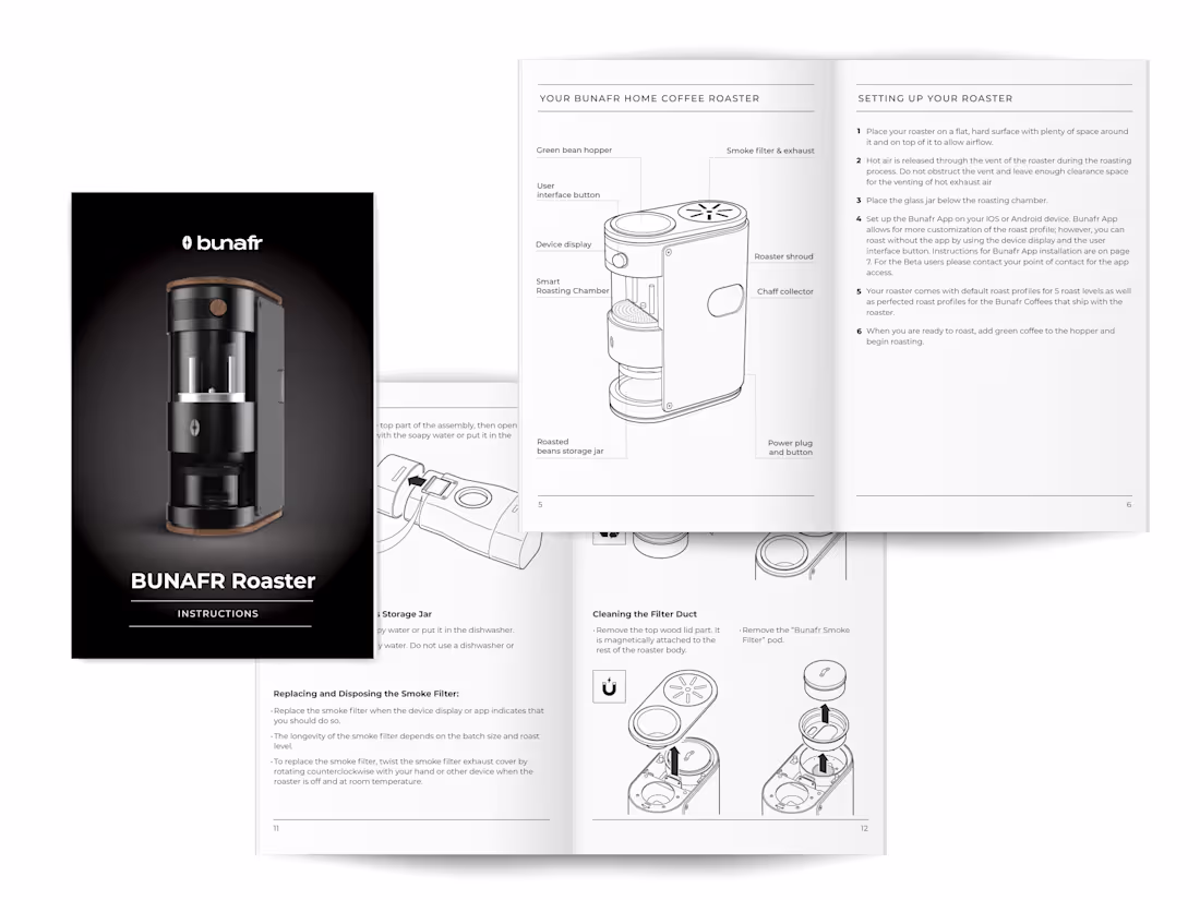 Cover image for User manual design including product line illustrations