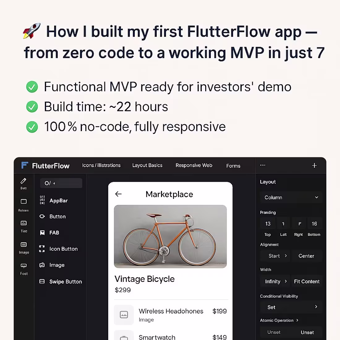 Cover image for From Zero Code to MVP – My First FlutterFlow App
