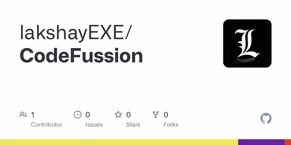 Cover image for GitHub - lakshayEXE/CodeFussion