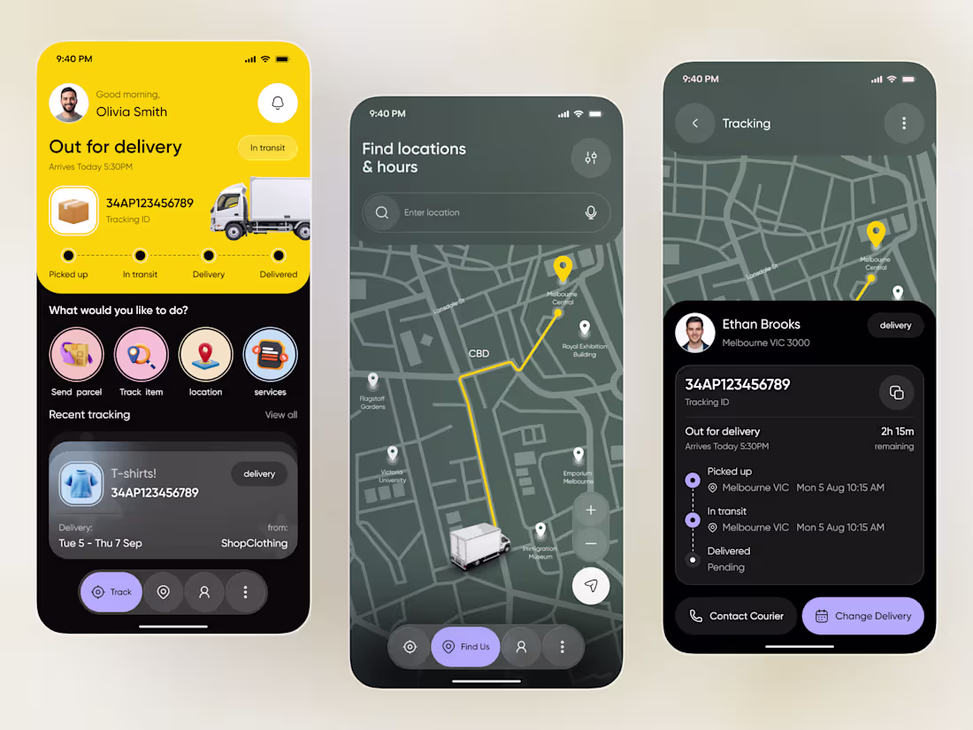 Cover image for Parcel Delivery Tracking App UI