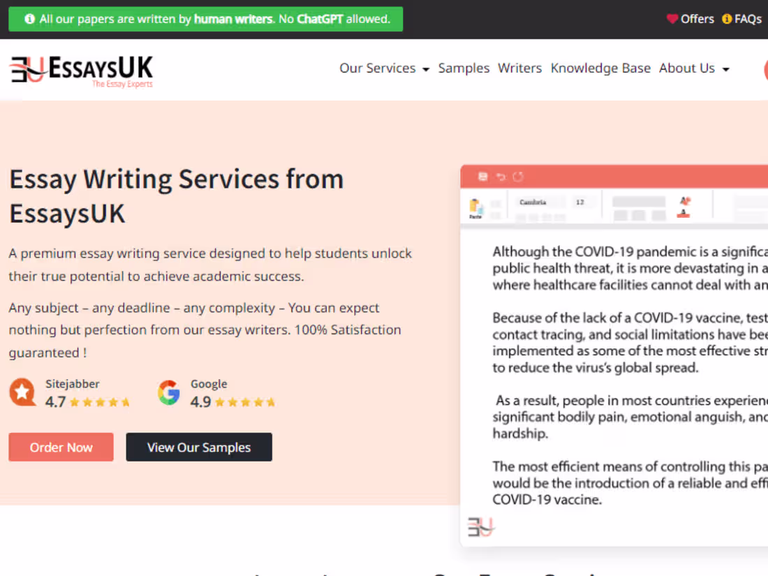 Cover image for Top Essay Writing Services and Essay Writers in UK With Reviews