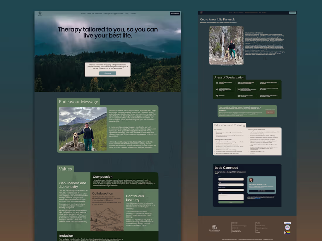 Cover image for Website for Psychology Services ✦ Endeavour