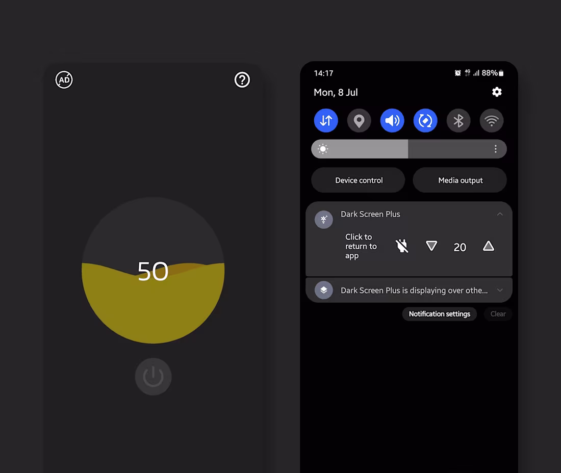 Cover image for Dark screen (Lower brightness)