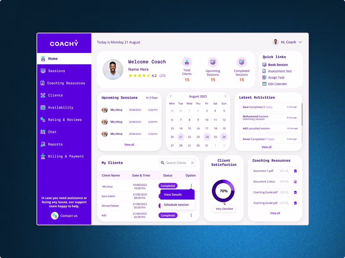 Cover image for Coachy - Web app 