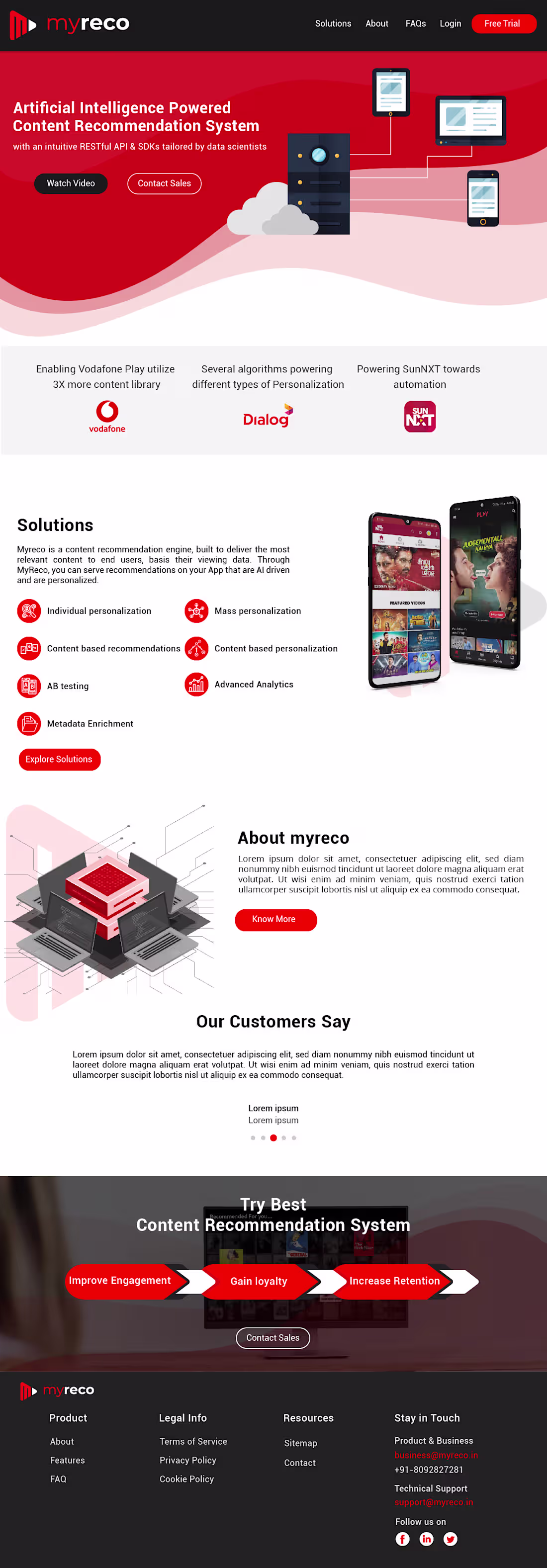Cover image for myreco website