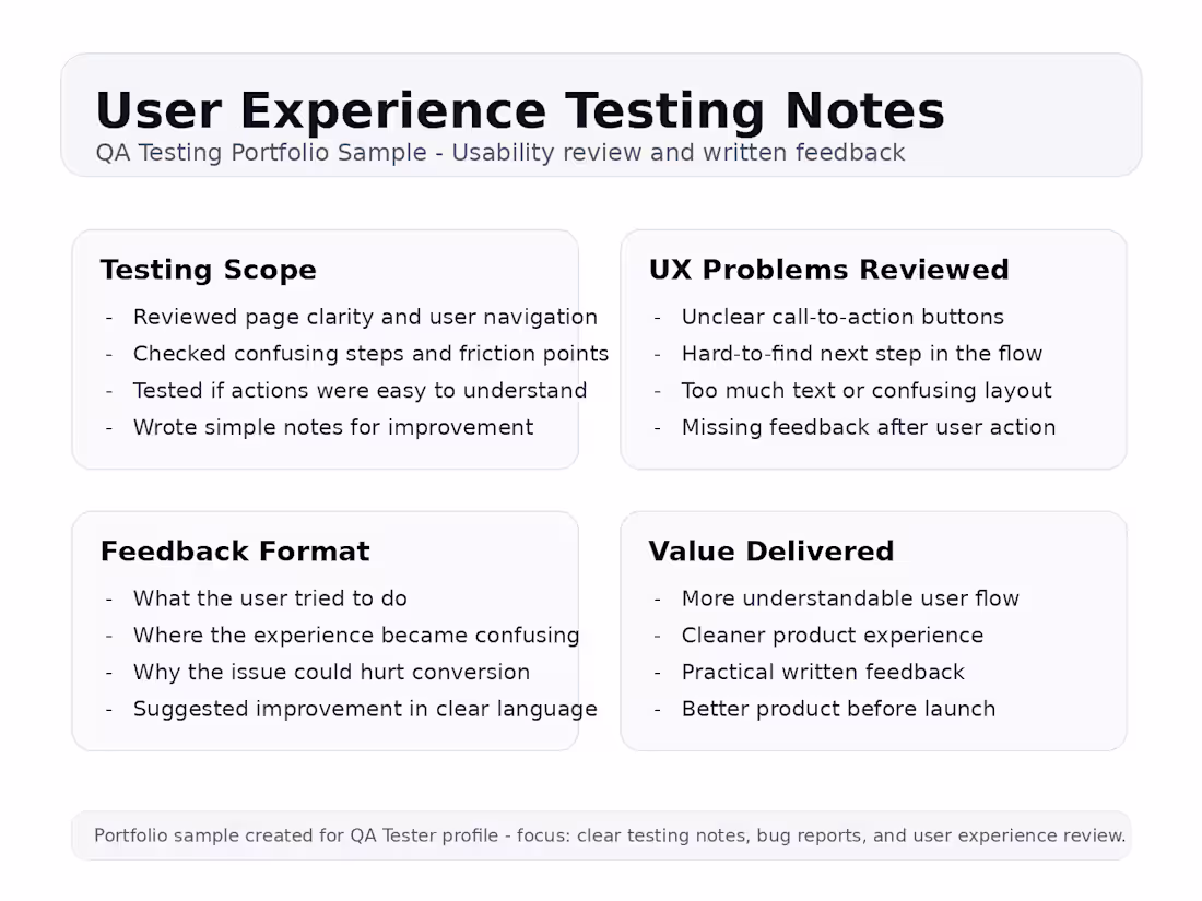 Cover image for User Experience Testing Notes
I reviewed