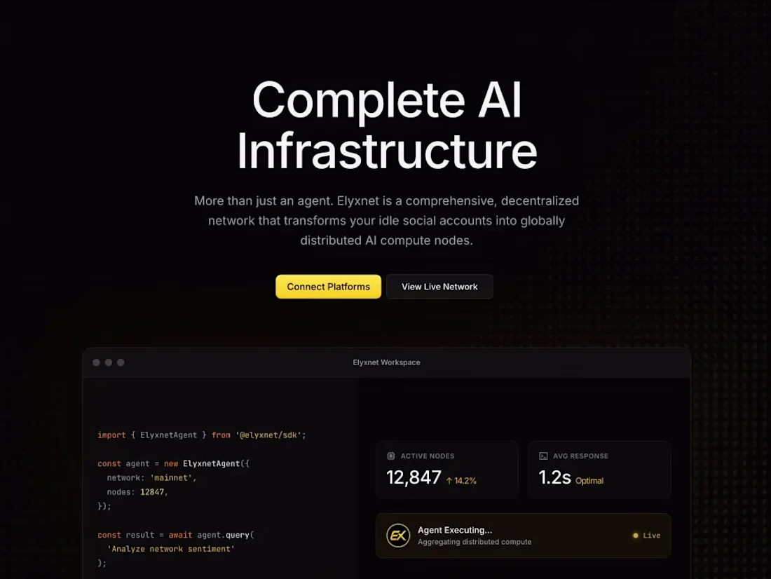 Cover image for Elyxnet — Decentralized AI Infrastructure