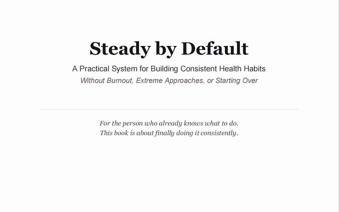 Cover image for Steady by Default is a