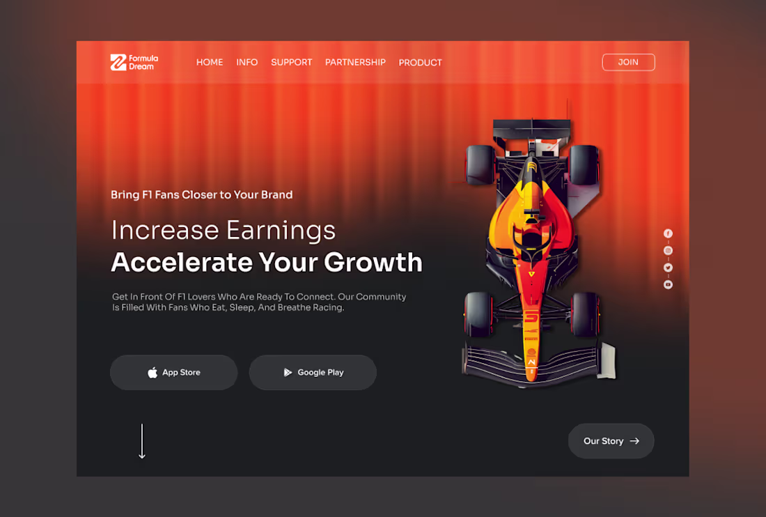 Cover image for Formula Dream a Corporate website.