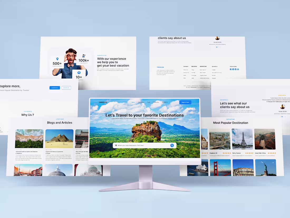Cover image for Travelor - Travel Destinations Booking Landing Page