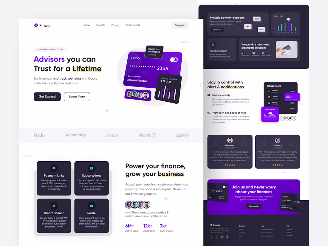 Cover image for Finaci - Digital Banking Website :: Behance