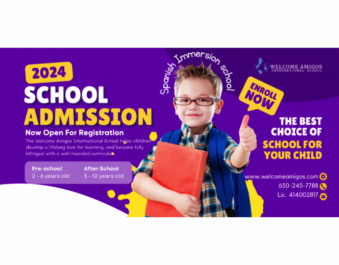 Cover image for Welcome Amigos school banner