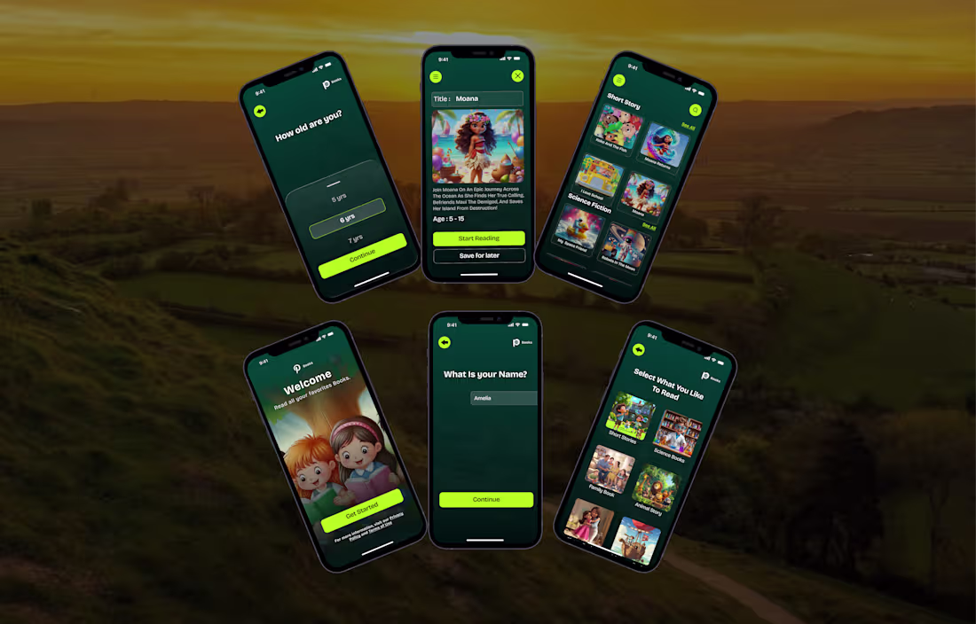 Cover image for Kids' Reading App mobile application designed to encourage r...