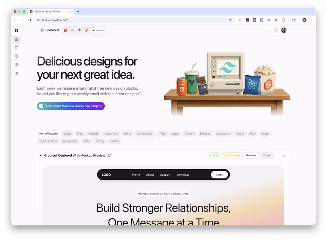 Cover image for Tailwind CSS Design Blocks Library