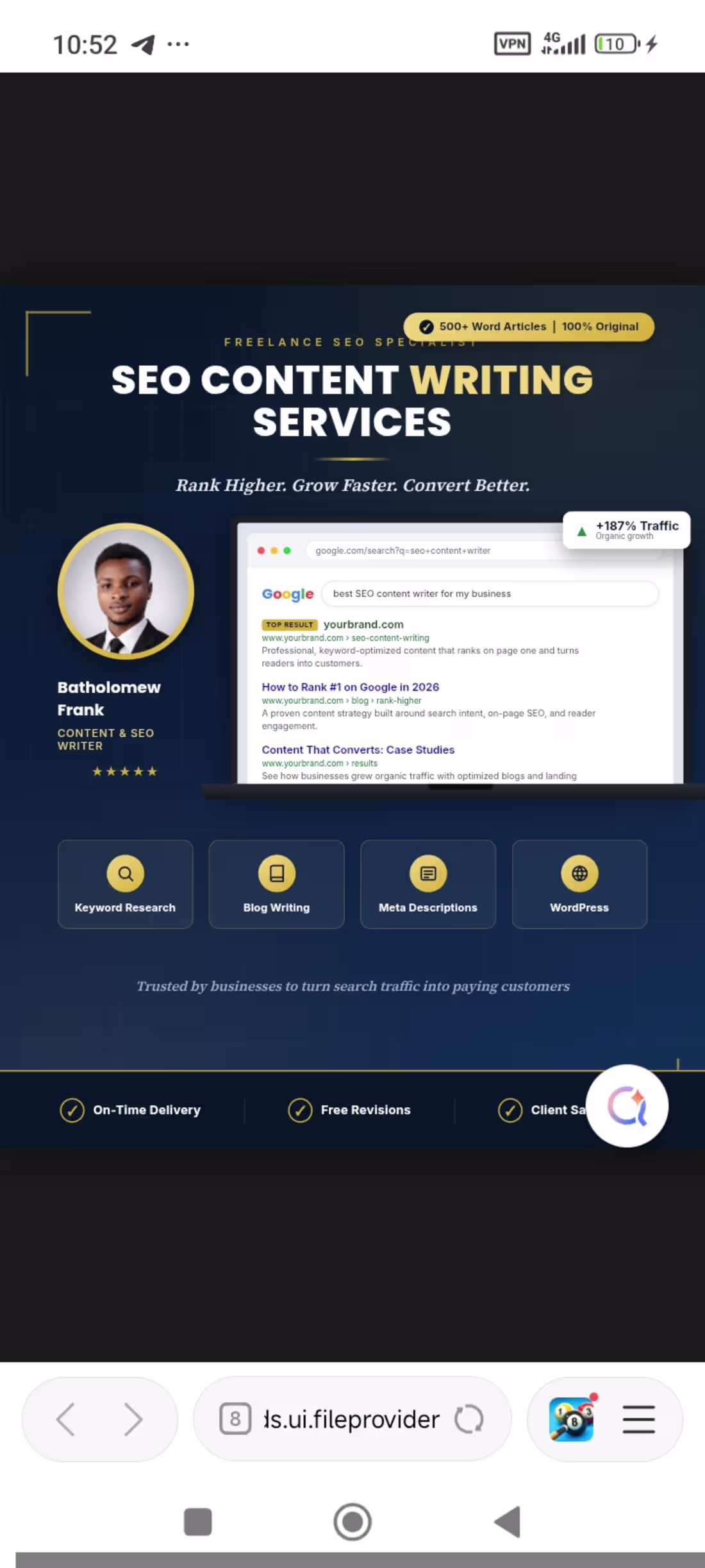 Cover image for An SEO blog post written