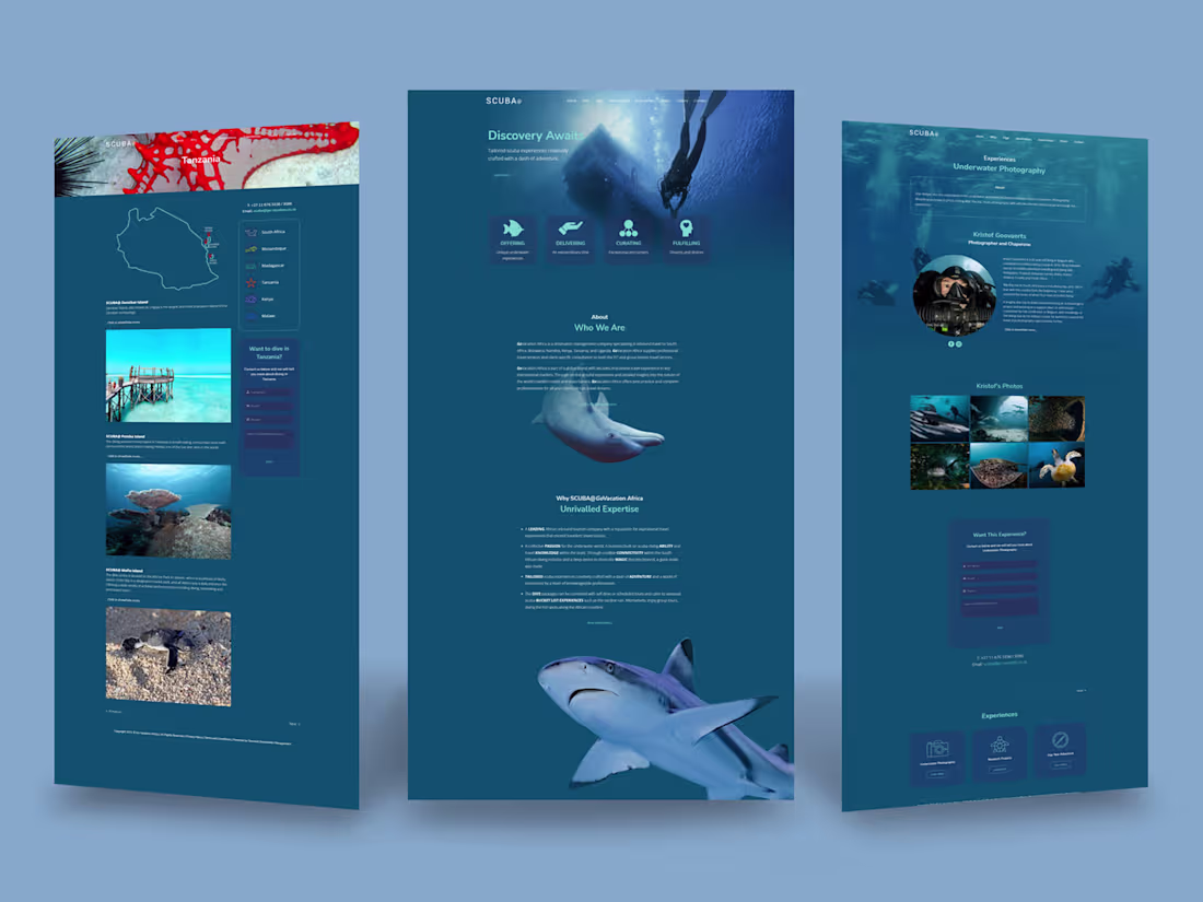 Cover image for Website designed and built for Scuba@, a curated brand withi...