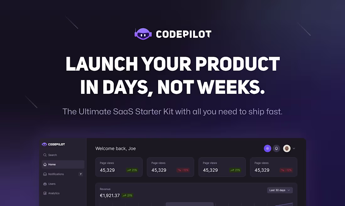 Cover image for Codepilot - The Ultimate SaaS Starter Kit