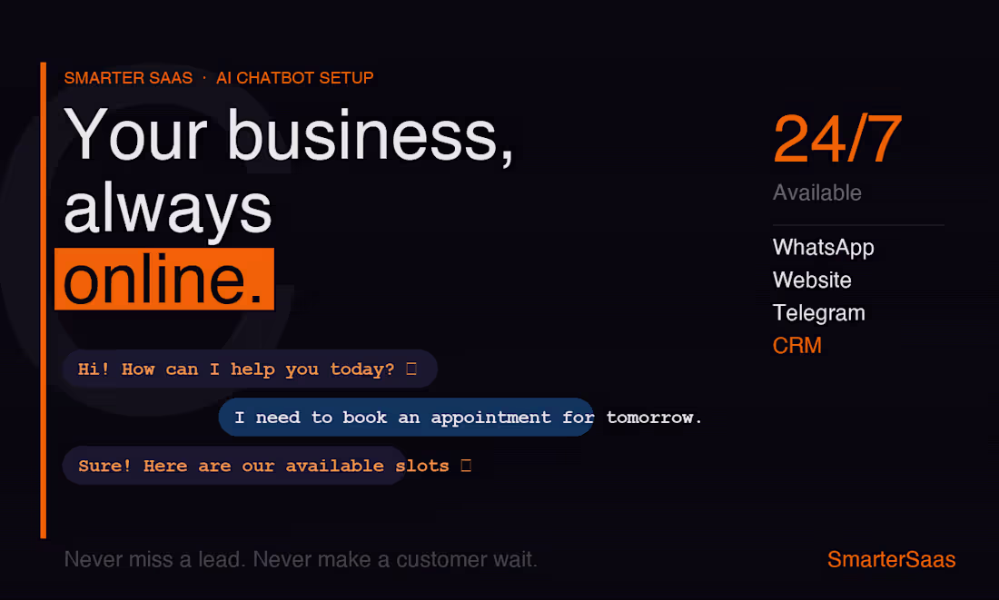 Cover image for SmarterSaaS — AI Voice Agents for SMBs