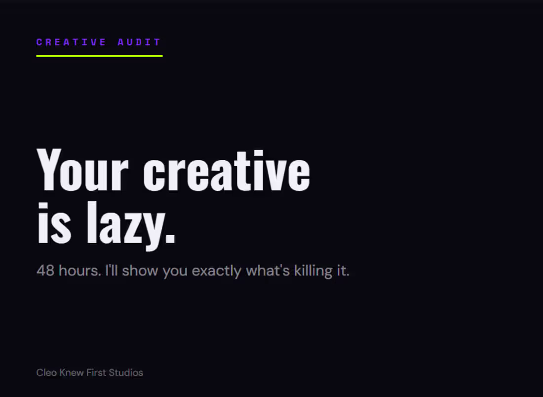 Cover image for Meta Ad Creative Audit For DTC brands 