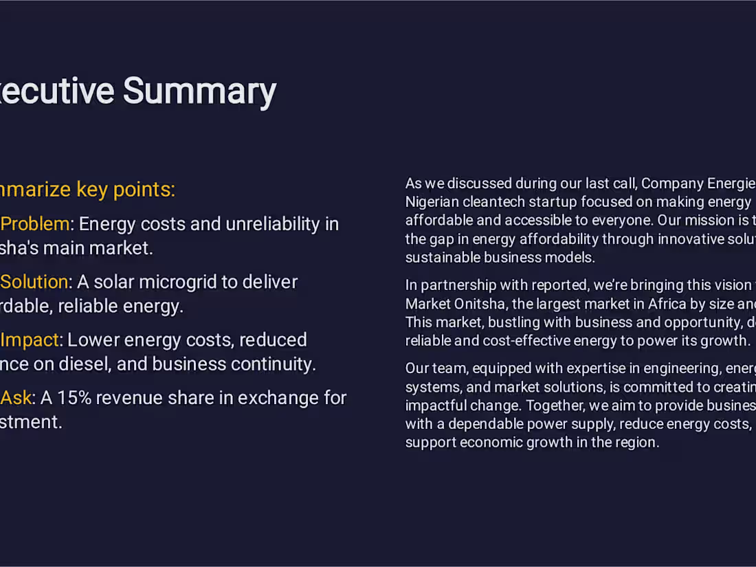 Cover image for OneGrid Energy – Investor Communication