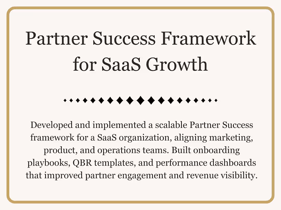 Cover image for Partner Success Framework for SaaS Growth