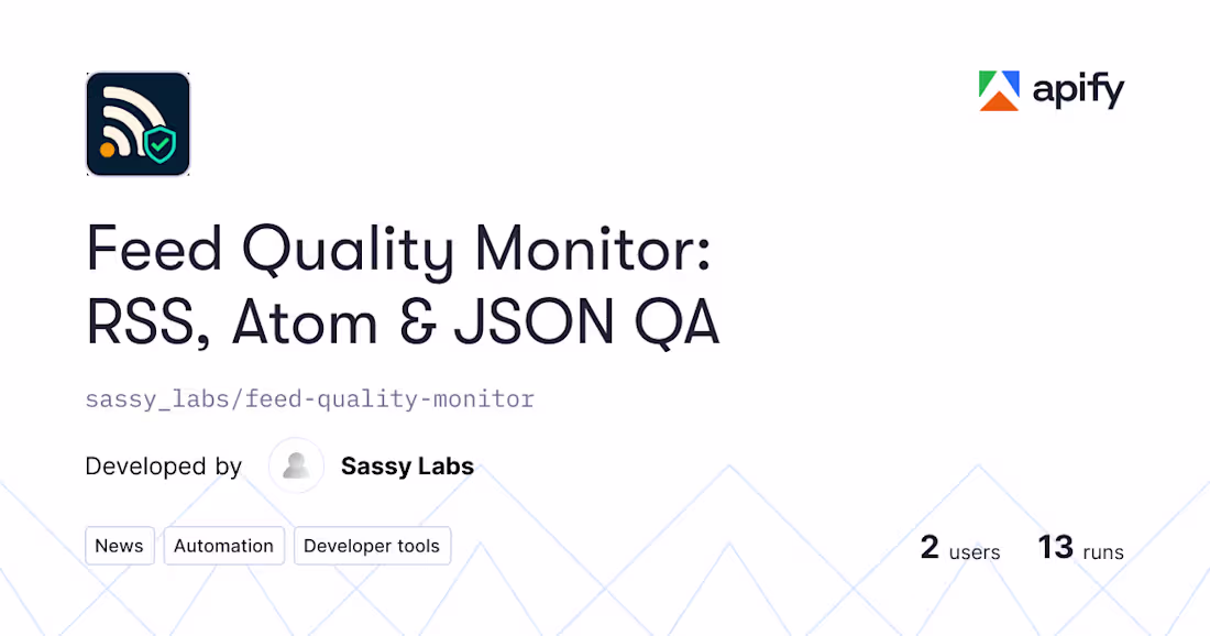 Cover image for Feed Quality Monitor
