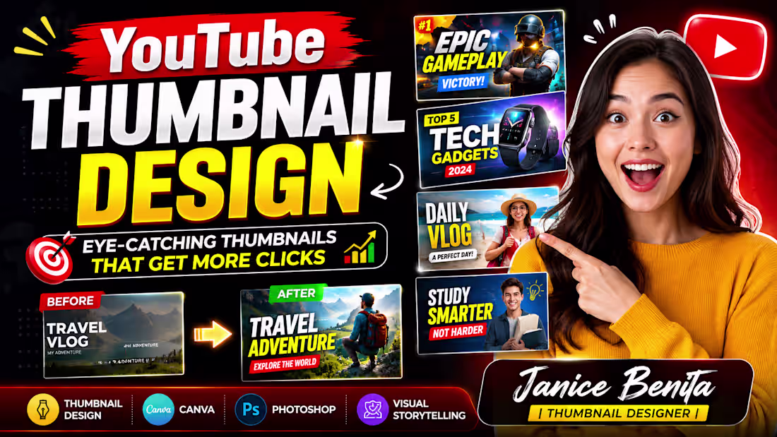 Cover image for Custom YouTube Thumbnail Creation