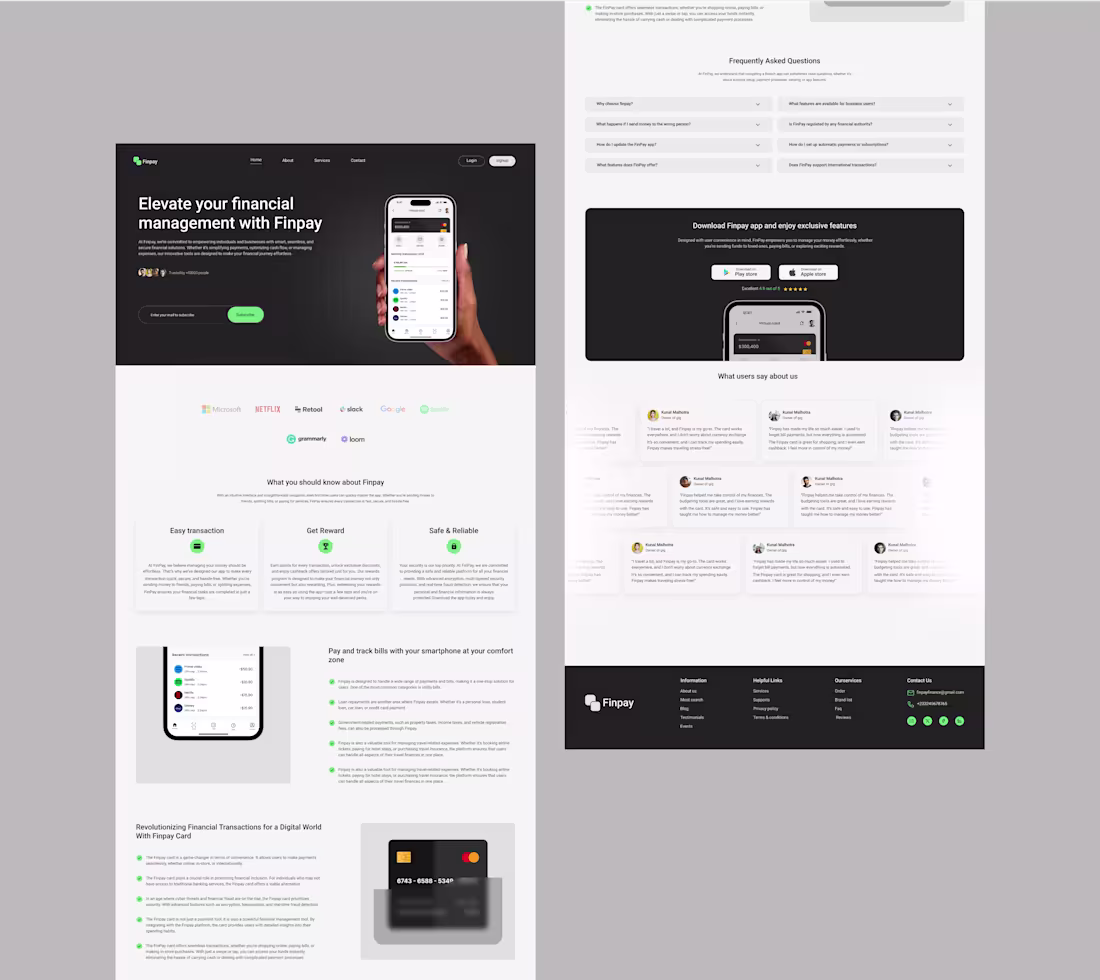 Cover image for Fintech landing page